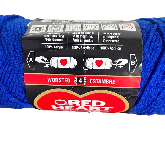 Red Heart With Love "Royal" Blue Yarn LOT Of 8 - 7oz SKEINS - Picture 6 of 6